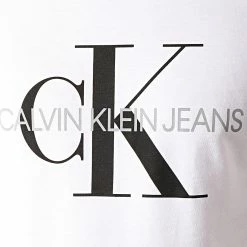 Offres 🎁 Tee 👚 Shirt Monogram 4314 Blanc de Calvin Klein 🤩 -France Calvin Klein Soldes 2024 calvin klein 192997 J30J314314 YAF 20190808T165053 03