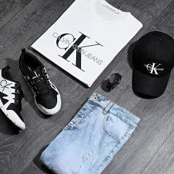 Offres 🎁 Tee 👚 Shirt Monogram 4314 Blanc de Calvin Klein 🤩 -France Calvin Klein Soldes 2024 calvin klein 192997 J30J314314 YAF NOOSFW19 TPDT 20191024T145756 06