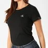 Vente flash ❤️ Tee 👕 Shirt Femme CK Embroidery 2883 Noir de Calvin Klein 🔔