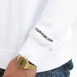 Vente flash 😉 Sweat Crewneck CK Essential 4536 Blanc de Calvin Klein 👍 -France Calvin Klein Soldes 2024 calvin klein 204236 J30J314536 YAF 20191120T093901 04