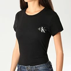 Budget ✨ Lot De 2 Tee 👕 Shirts Femme Slim 4364 Blanc Noir de Calvin Klein ⭐ -France Calvin Klein Soldes 2024 calvin klein 210670 J20J214364 0K4 20200130T150307 04