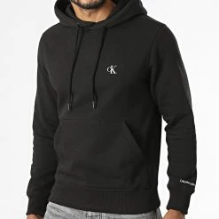 Vente flash 🎁 Sweat Capuche CK Essential Regular 5713 Noir de Calvin Klein 🛒