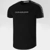 Meilleur prix 💯 Tee 👕 Shirt A Bandes Logo Tape Shoulder 5983 Noir de Calvin Klein 😀