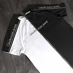 Meilleur prix 💯 Tee 👕 Shirt A Bandes Logo Tape Shoulder 5983 Noir de Calvin Klein 😀 -France Calvin Klein Soldes 2024 calvin klein 227174 J30J315983 BAE TPDT 20210208T081835 05