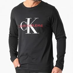 Grosses soldes 🛒 Tee 👚 Shirt Manches Longues Monogram 9224 Noir de Calvin Klein ❤️ -France Calvin Klein Soldes 2024 calvin klein 244437 J30J319224 BEH 20201216T094325 03