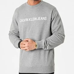 Meilleure affaire 😍 Sweat Crewneck Basic Institutional Logo 7757 Gris Chiné de Calvin Klein 🥰 -France Calvin Klein Soldes 2024 calvin klein 244852 J30J307757 039 20201223T155554 03