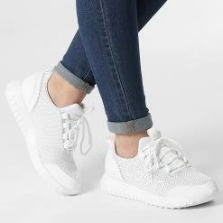 Budget 🎁 Baskets Femme Runner Lace Up Mesh 0165 Bright White de Calvin Klein 🛒 -France Calvin Klein Soldes 2024 calvin klein 252029 YW0YW00165 YAF 20210607T162215 03