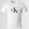 Meilleur prix 🔥 Tee 👕 Shirt Enfant Monogram 0068 Blanc de Calvin Klein 😀
