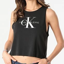 Le moins cher ⌛ Débardeur Crop Femme Monogram 7128 Noir de Calvin Klein ⌛ -France Calvin Klein Soldes 2024 calvin klein 265761 J20J217128 BEH 20210521T145734 03