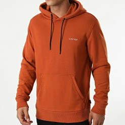 Coupon ⭐ Sweat Capuche Small Chest Logo 7165 Orange de Calvin Klein 🔔