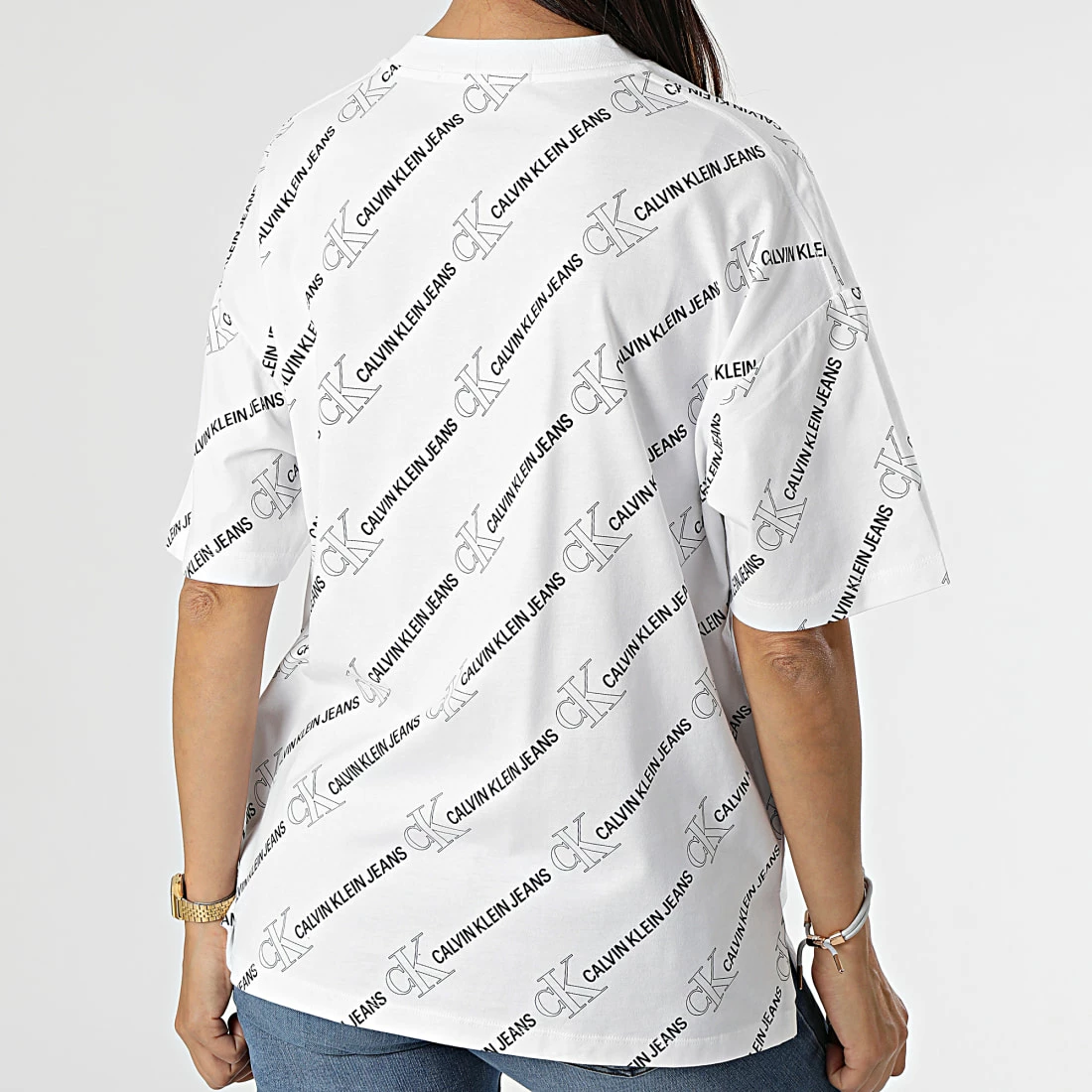 Vente flash 🧨 Tee 👕 Shirt Femme All Over Print 6464 Blanc de Calvin Klein ✔️ 4 Vente flash 🧨 Tee 👕 Shirt Femme All Over Print 6464 Blanc de Calvin Klein ✔️ – Image 4