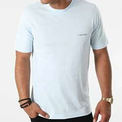 Meilleur prix ❤️ Tee 👕 Shirt Cotton Chest Logo 3307 Bleu Clair de Calvin Klein 💯 -France Calvin Klein Soldes 2024 calvin klein 269839 K10K103307 C1R 20210614T150436 03