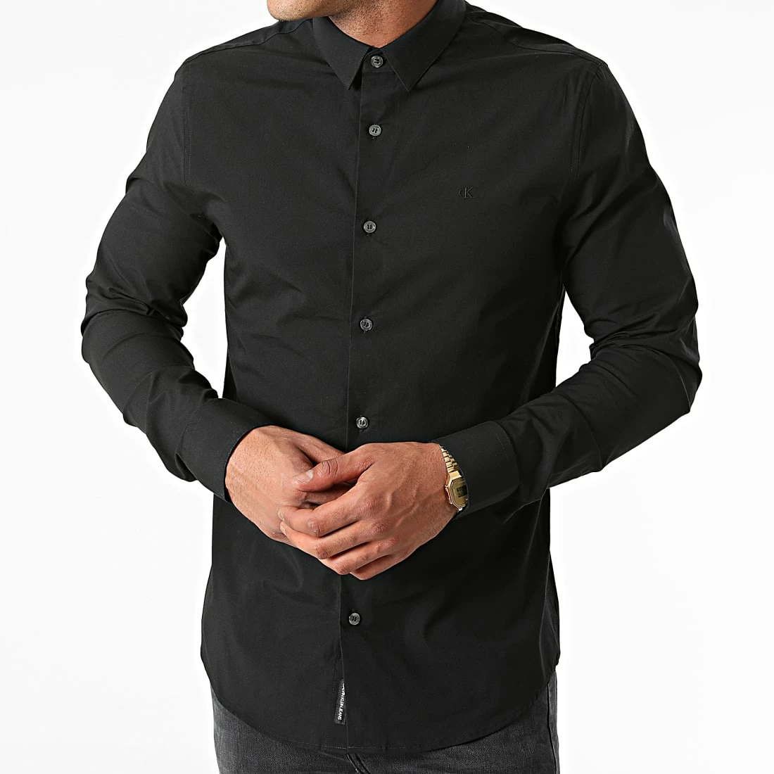 Meilleur prix 🔔 Chemise Manches Longues CK Chest Logo 9065 Noir de Calvin Klein 🛒 1 Meilleur prix 🔔 Chemise Manches Longues CK Chest Logo 9065 Noir de Calvin Klein 🛒