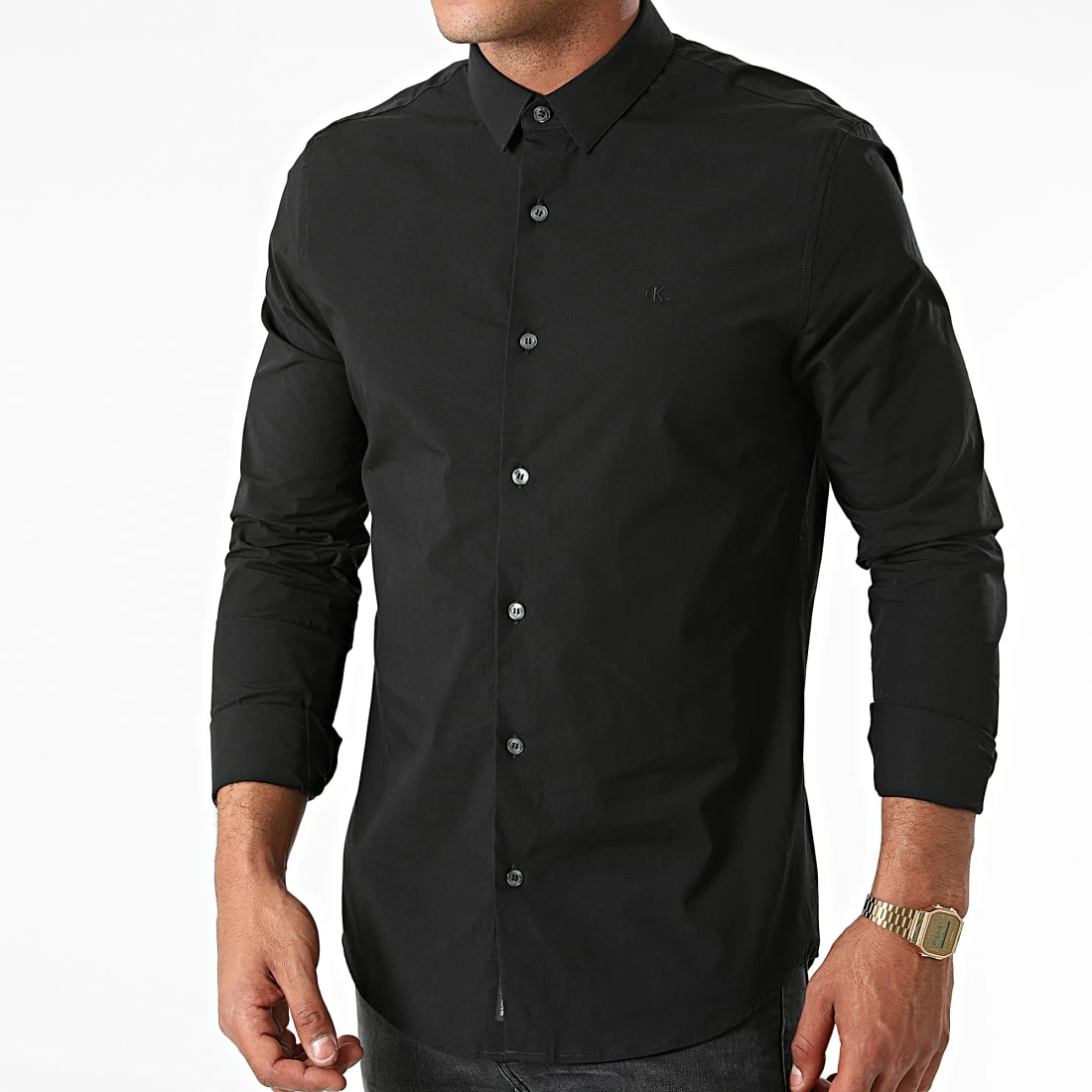 Meilleur prix 🔔 Chemise Manches Longues CK Chest Logo 9065 Noir de Calvin Klein 🛒 3 Meilleur prix 🔔 Chemise Manches Longues CK Chest Logo 9065 Noir de Calvin Klein 🛒 – Image 3