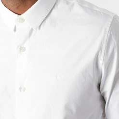 Remise 🛒 Chemise Manches Longues CK Chest Logo 9065 Blanc de Calvin Klein ⌛ -France Calvin Klein Soldes 2024 calvin klein 270274 J30J319065 YAF 20210621T092808 02