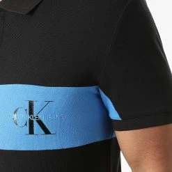 Nouveau 😀 Polo Manches Courtes Color Block Logo 8193 Noir de Calvin Klein 😉 -France Calvin Klein Soldes 2024 calvin klein 274106 J30J318193 BEH 20210716T152401 02