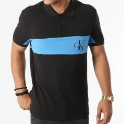 Nouveau 😀 Polo Manches Courtes Color Block Logo 8193 Noir de Calvin Klein 😉 -France Calvin Klein Soldes 2024 calvin klein 274106 J30J318193 BEH 20210716T152404 03