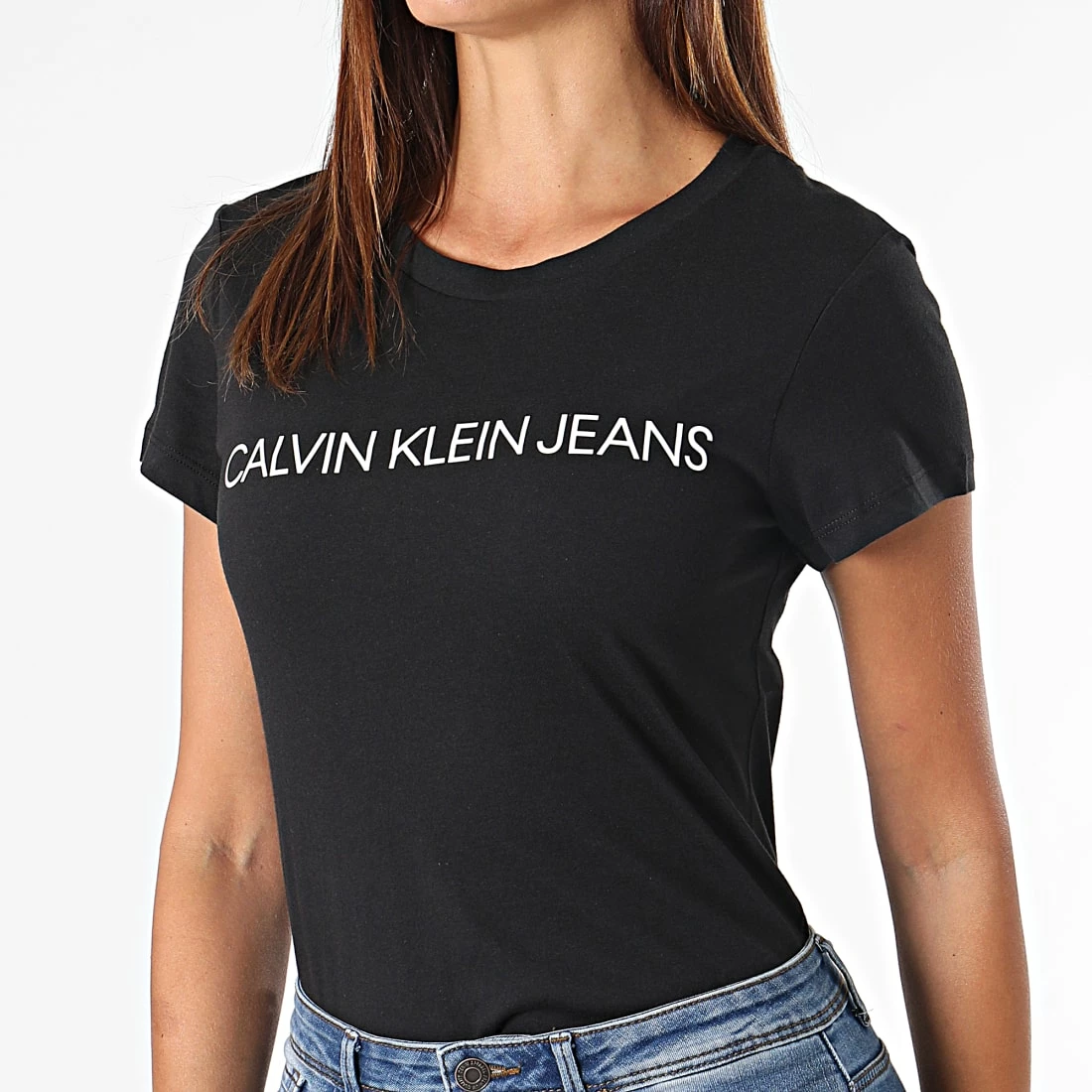 Meilleur prix 😀 Lot De 2 Tee 👚 Shirts Femme Institutional Logo 6466 Noir Gris Anthracite de Calvin Klein ⭐ 2 Meilleur prix 😀 Lot De 2 Tee 👚 Shirts Femme Institutional Logo 6466 Noir Gris Anthracite de Calvin Klein ⭐ – Image 2
