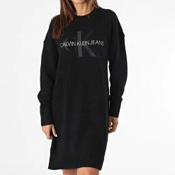 Acheter 😉 Robe Pull Femme 6740 Noir de Calvin Klein 🤩 -France Calvin Klein Soldes 2024 calvin klein 275538 J20J216740 BEH 20210729T163143 03