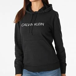 Vente flash 👏 Sweat Capuche Femme W311 Noir de Calvin Klein 👍 -France Calvin Klein Soldes 2024 calvin klein 278160 00GWF1W311 001 20210827T122813 01