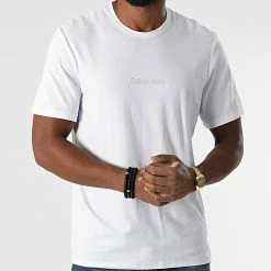 Acheter 🤩 Tee 👕 Shirt NM2170E Blanc de Calvin Klein 🛒 -France Calvin Klein Soldes 2024 calvin klein 278404 NM2170E 100 20210809T155552 03