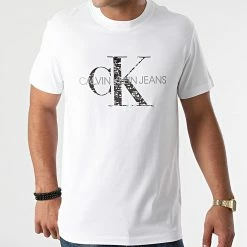 Le moins cher 💯 Tee 👕 Shirt 8723 Blanc Réfléchissant de Calvin Klein 💯 -France Calvin Klein Soldes 2024 calvin klein 279236 J30J318723 YAF 20210819T161642 03