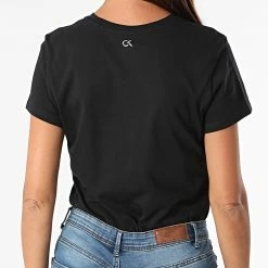 Meilleure vente 🔥 Tee 👚 Shirt Femme K142 Noir de Calvin Klein 🥰 -France Calvin Klein Soldes 2024 calvin klein 279285 GWF1K142 001 20210827T123324 04