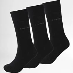 Meilleur prix 😀 Lot De 3 Paires De Chaussettes 701218710 Noir de Calvin Klein ❤️