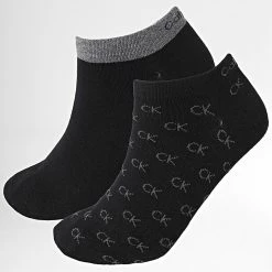 Coupon 😍 Lot De 2 Paires De Chaussettes 701218715 Noir de Calvin Klein ❤️