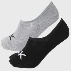 Promo ✨ Lot De 2 Paires De Chaussettes 701218716 Noir Gris Chiné de Calvin Klein 🥰