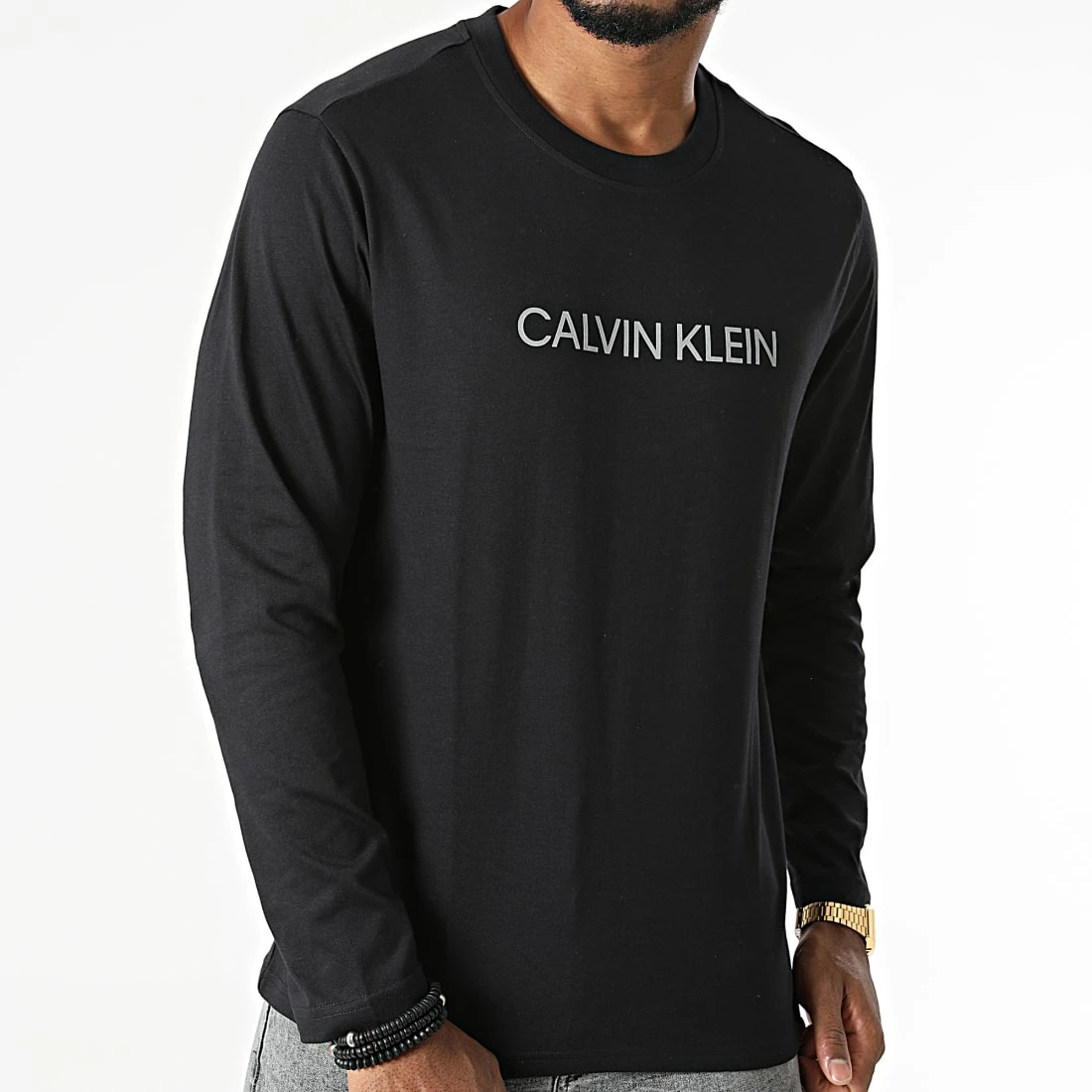 Meilleure affaire 🥰 Tee 👚 Shirt Manches Longues Réfléchissant GMF1K200 Noir de Calvin Klein ⌛ 3 Meilleure affaire 🥰 Tee 👚 Shirt Manches Longues Réfléchissant GMF1K200 Noir de Calvin Klein ⌛ – Image 3