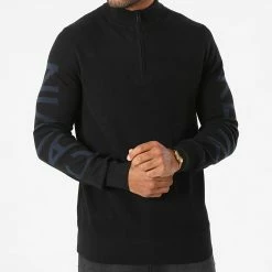 Sortie ⭐ Pull Col Zippé Two Tone Structure 7463 Noir de Calvin Klein 🌟 -France Calvin Klein Soldes 2024 calvin klein 280736 K10K107463 BEH 20210825T120011 03