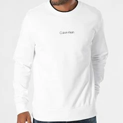 Top 10 👍 Sweat Crewneck Center Logo 7895 Blanc de Calvin Klein 😍 -France Calvin Klein Soldes 2024 calvin klein 280742 K10K107895 YAF 20210826T161530 03