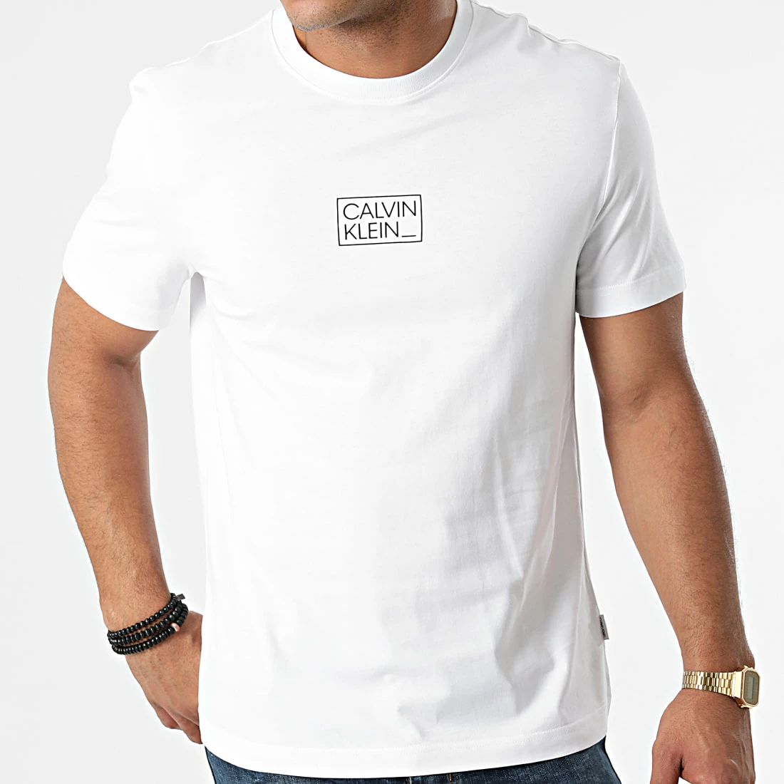 Le moins cher 💯 Tee 👕 Shirt Chest Box Logo 7714 Blanc de Calvin Klein 🥰 3 Le moins cher 💯 Tee 👕 Shirt Chest Box Logo 7714 Blanc de Calvin Klein 🥰 – Image 3