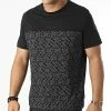 Offres 🛒 Tee 👕 Shirt Allover Logo Print Block 8313 Noir de Calvin Klein 🔔
