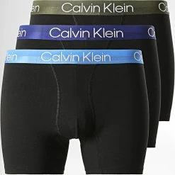 Acheter 🔔 Lot De 3 Boxers Modern Structure 2971 Noir de Calvin Klein 🧨