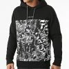 Bon marché 🎉 Sweat Capuche Allover Print 7893 Noir Blanc de Calvin Klein ✨