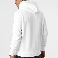 Meilleure vente 🎉 Sweat Capuche Small Box Logo 8181 Blanc de Calvin Klein ✨ -France Calvin Klein Soldes 2024 calvin klein 288648 K10K108181 YAF 20211015T162856 04