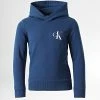 Le moins cher 👏 Sweat Capuche Enfant Monogram 0266 Bleu Marine de Calvin Klein 🎉