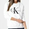 Sortie 🎉 Sweat Crewneck Femme Core Monogram 9140 Blanc de Calvin Klein 🛒