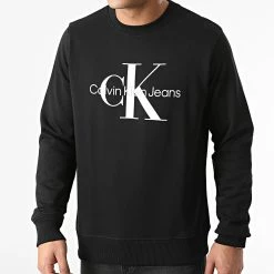 Grosses soldes ✔️ Sweat Crewneck Core Monogram 0933 Noir de Calvin Klein 🌟