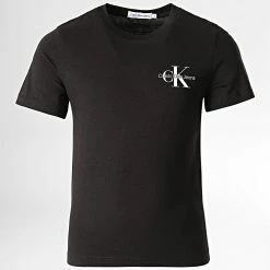 Remise ⌛ Tee 👕 Shirt Enfant Chest Monogram 1231 Noir de Calvin Klein 🧨