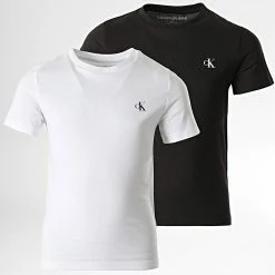 Les meilleures critiques de ❤️ Lot De 2 Tee 👚 Shirts Enfant 1093 Noir Blanc de Calvin Klein 💯