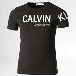 Meilleur prix 😍 Tee 👕 Shirt Enfant Hero Logo 1107 Noir de Calvin Klein 👏