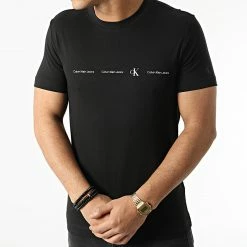 Le moins cher ❤️ Tee 👚 Shirt 9896 Noir de Calvin Klein 😀 -France Calvin Klein Soldes 2024 calvin klein 292669 J30J319896 BEH 20211129T093117 03