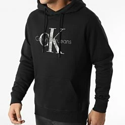 Meilleure affaire 😍 Sweat Capuche 0805 Noir Argenté de Calvin Klein ✨