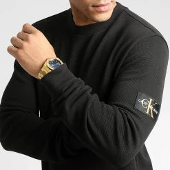 Meilleur prix 😀 Sweat Crewneck J30J321598 Noir de Calvin Klein 😀