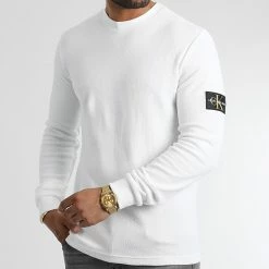 Meilleure affaire ⭐ Sweat Crewneck J30J321598 Blanc de Calvin Klein 👏 -France Calvin Klein Soldes 2024 calvin klein 292783 J30J321598 YAF 20221028T160054 01
