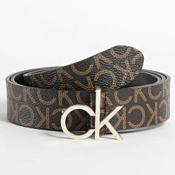 Meilleur prix 🌟 Ceinture Femme Re-Lock Logo 9001 Marron de Calvin Klein 😉