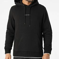 Budget 🔔 Sweat Capuche Center Logo 8180 Blanc de Calvin Klein ✨